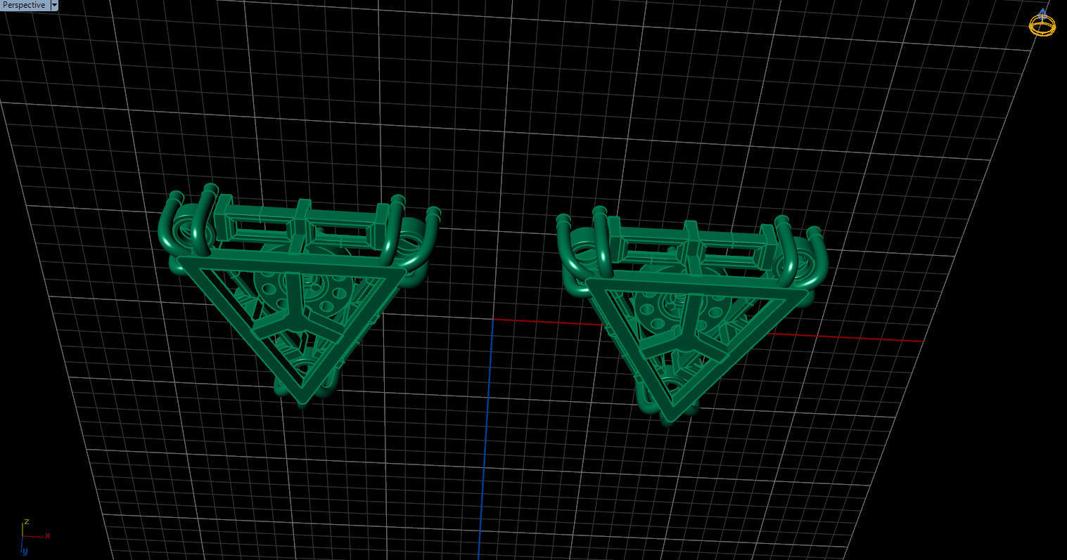 minimal triangular model with round and baguette gemstone Free 3D print model_15