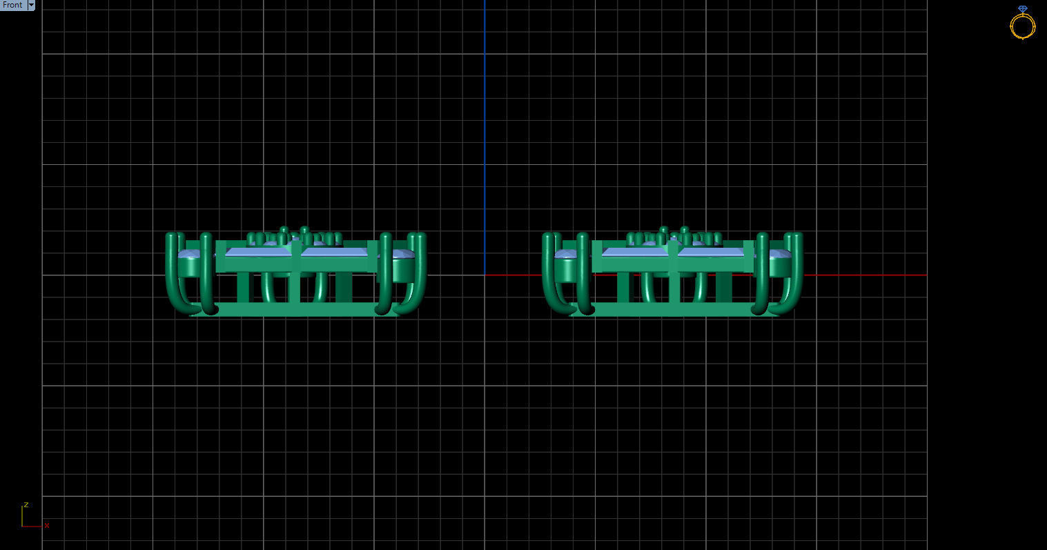 minimal triangular model with round and baguette gemstone Free 3D print model_38