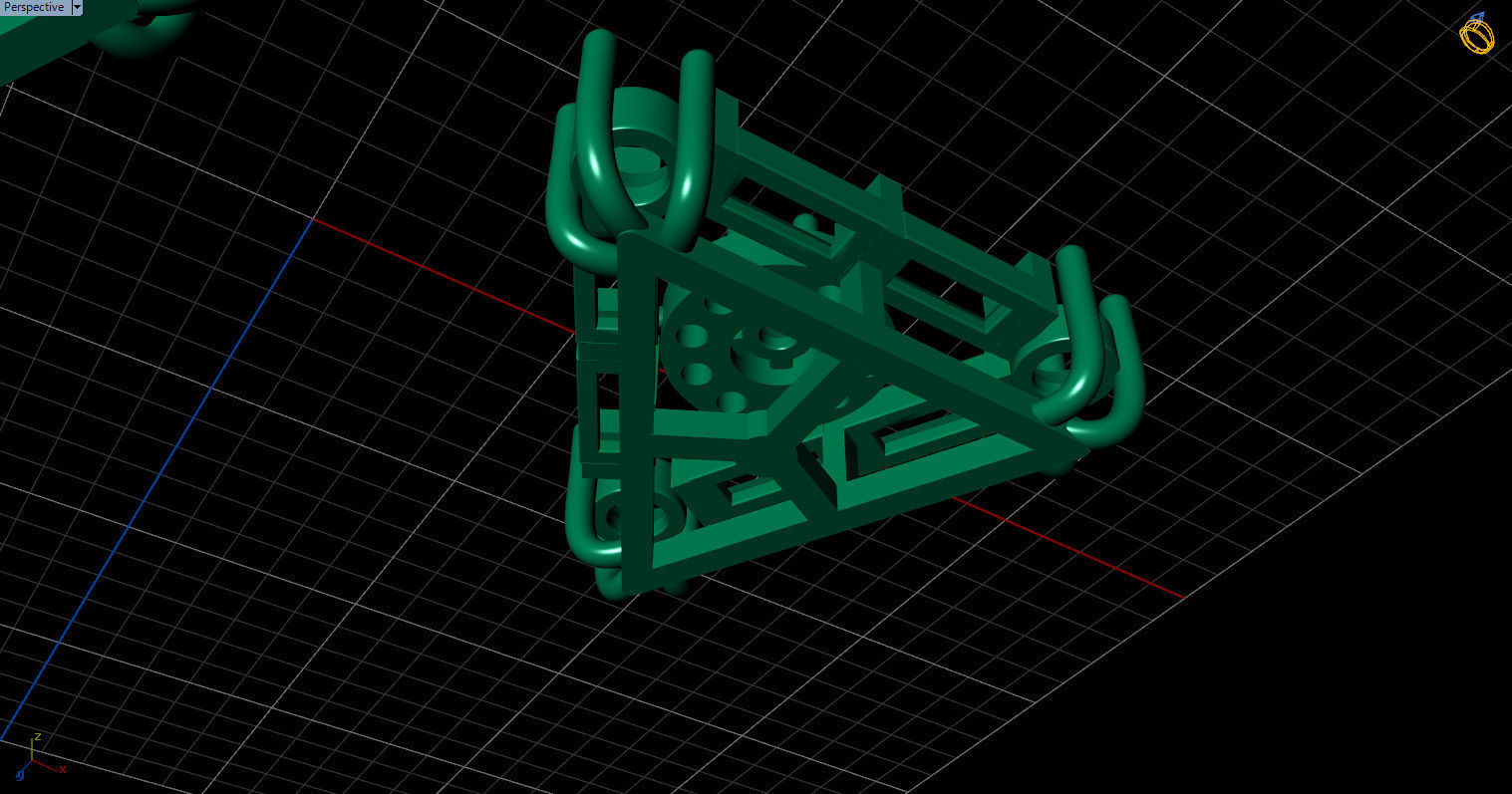 minimal triangular model with round and baguette gemstone Free 3D print model_32