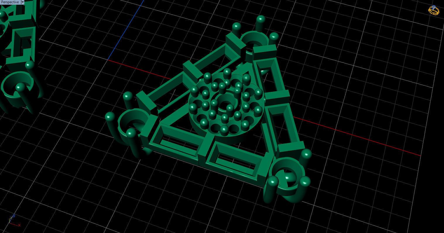 minimal triangular model with round and baguette gemstone Free 3D print model_28