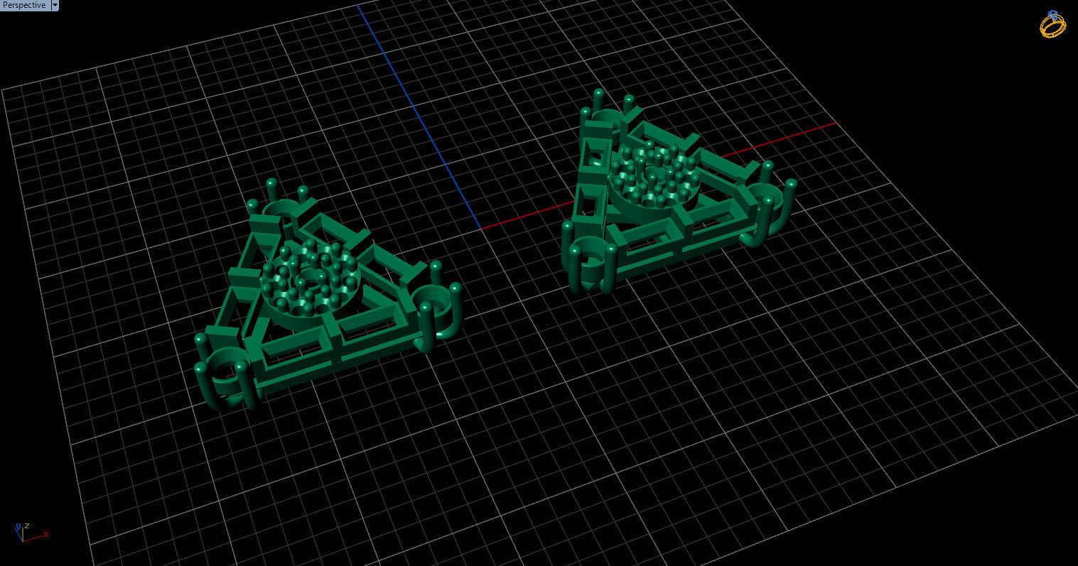 minimal triangular model with round and baguette gemstone Free 3D print model_26
