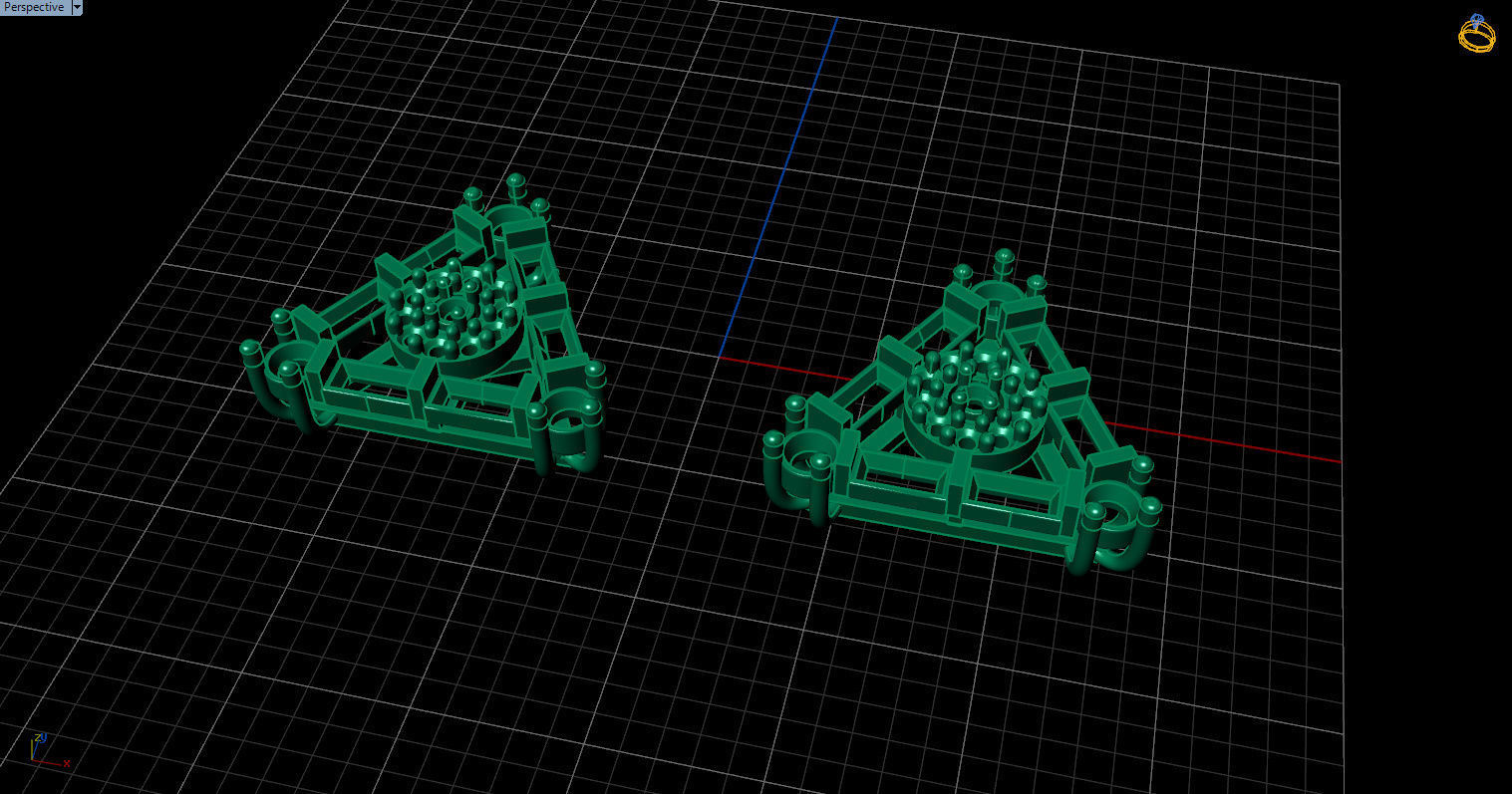 minimal triangular model with round and baguette gemstone Free 3D print model_10