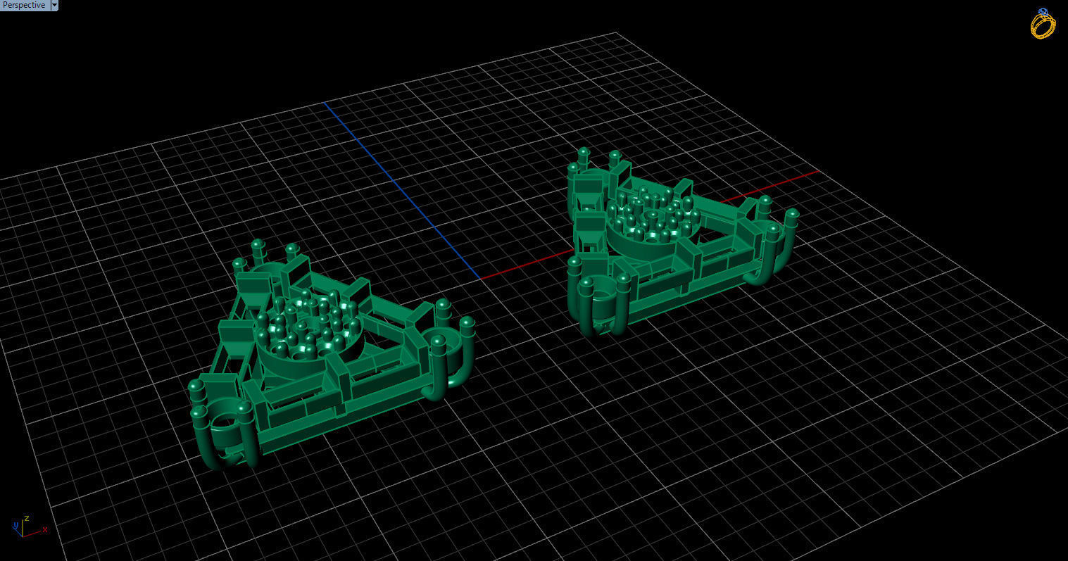 minimal triangular model with round and baguette gemstone Free 3D print model_13