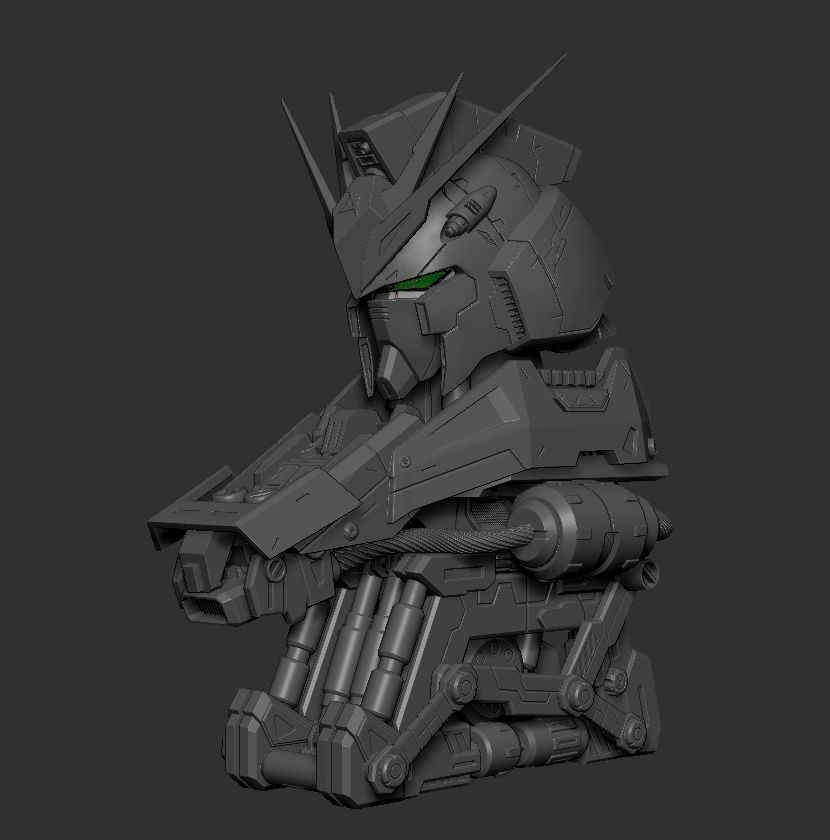 Nugundam Head 3D print model_10