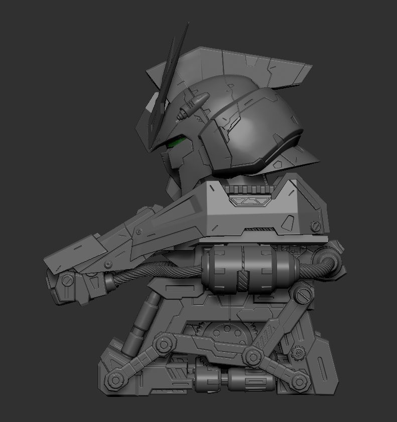 Nugundam Head 3D print model_4