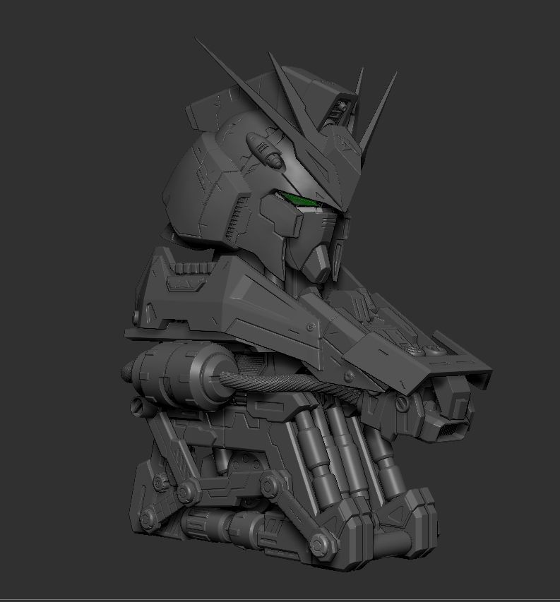 Nugundam Head 3D print model_9