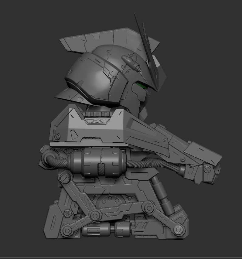 Nugundam Head 3D print model_8