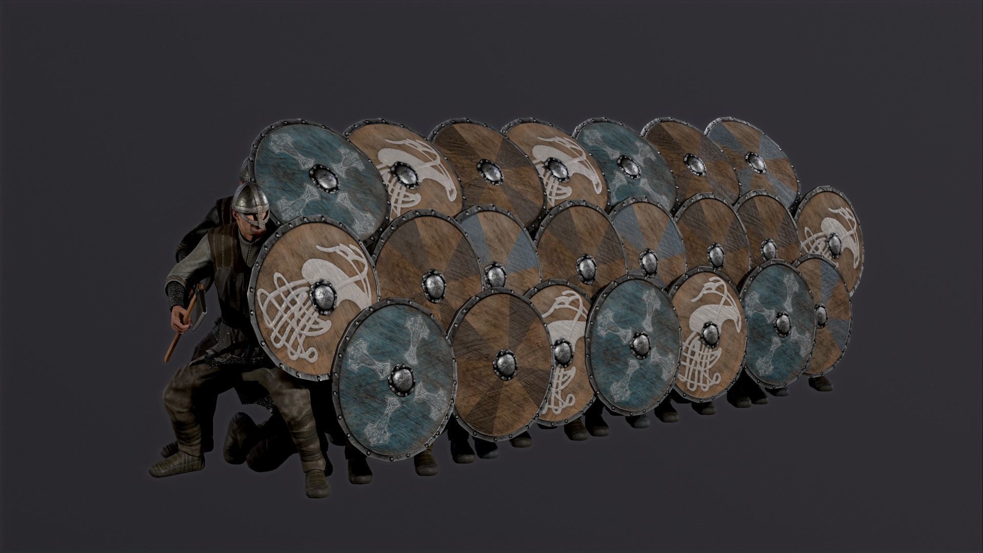 Viking 1 A pose Low-poly character redy for games Low-poly 3D model_3