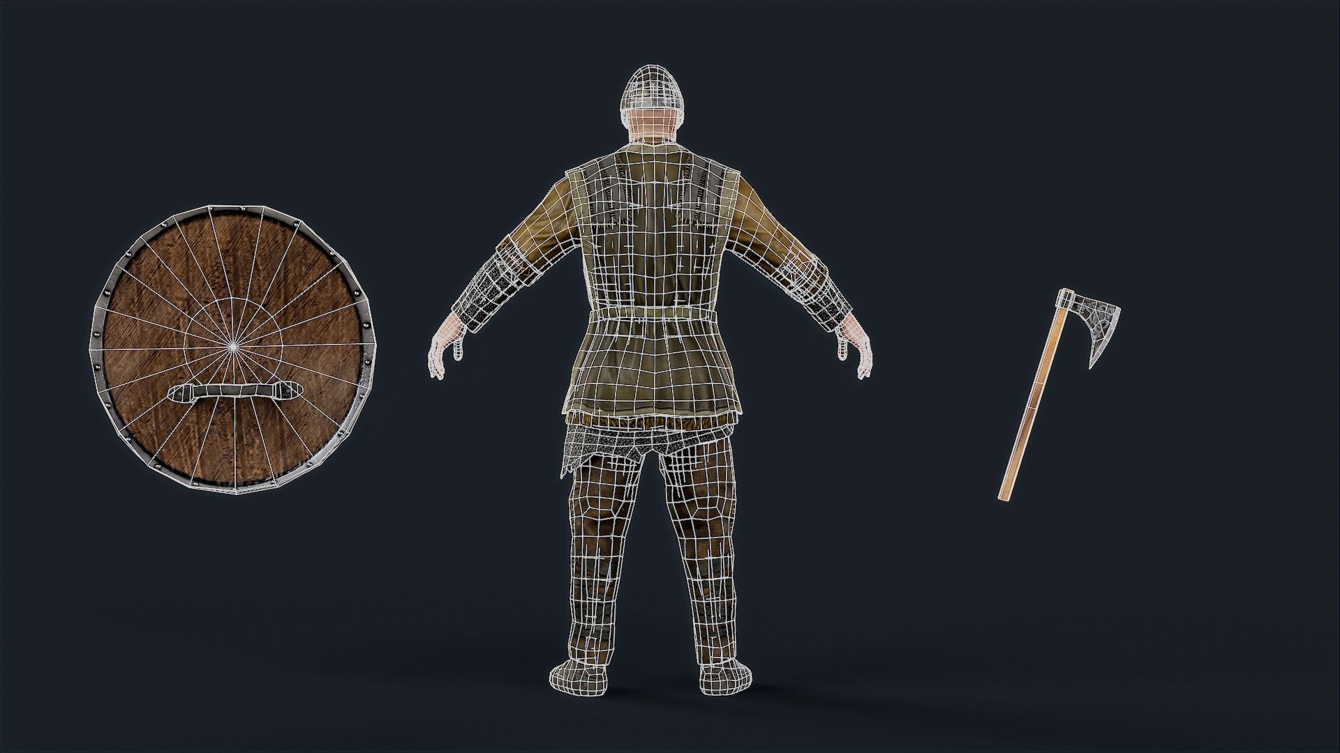 Viking 1 A pose Low-poly character redy for games Low-poly 3D model_13