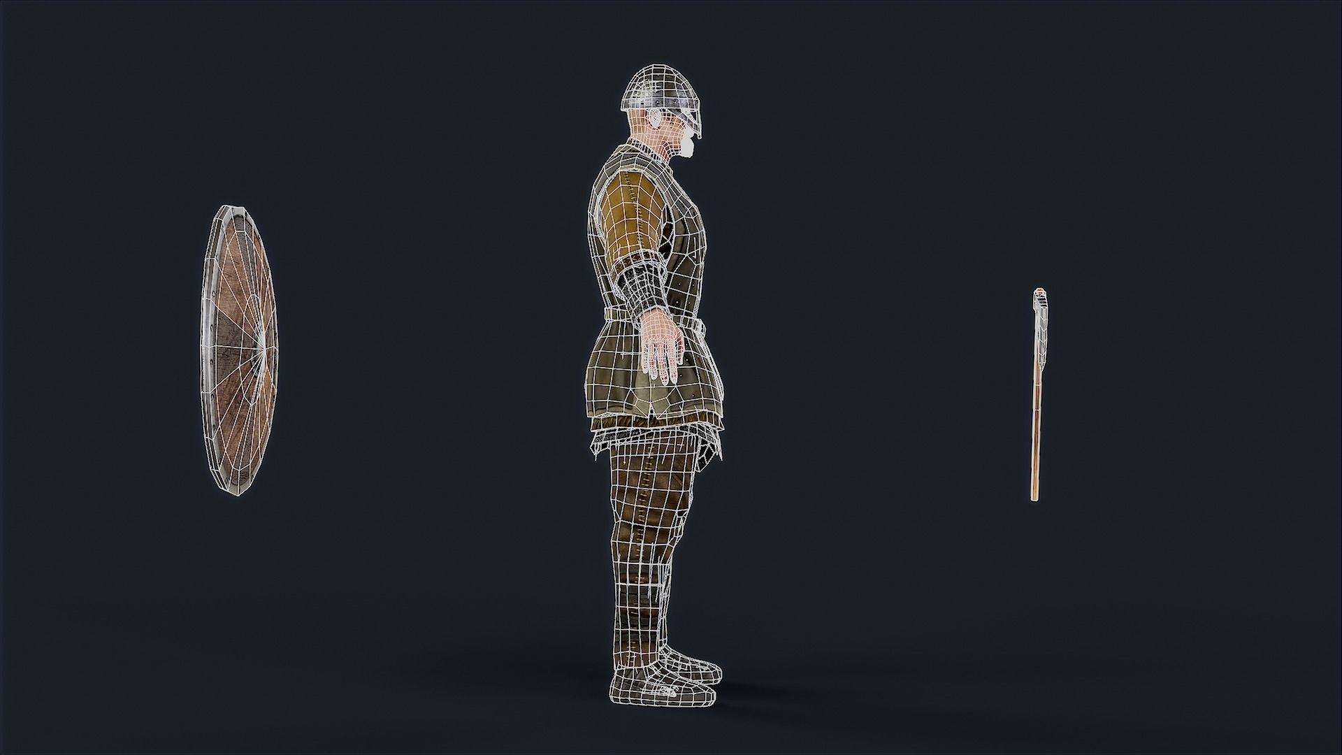 Viking 1 A pose Low-poly character redy for games Low-poly 3D model_15