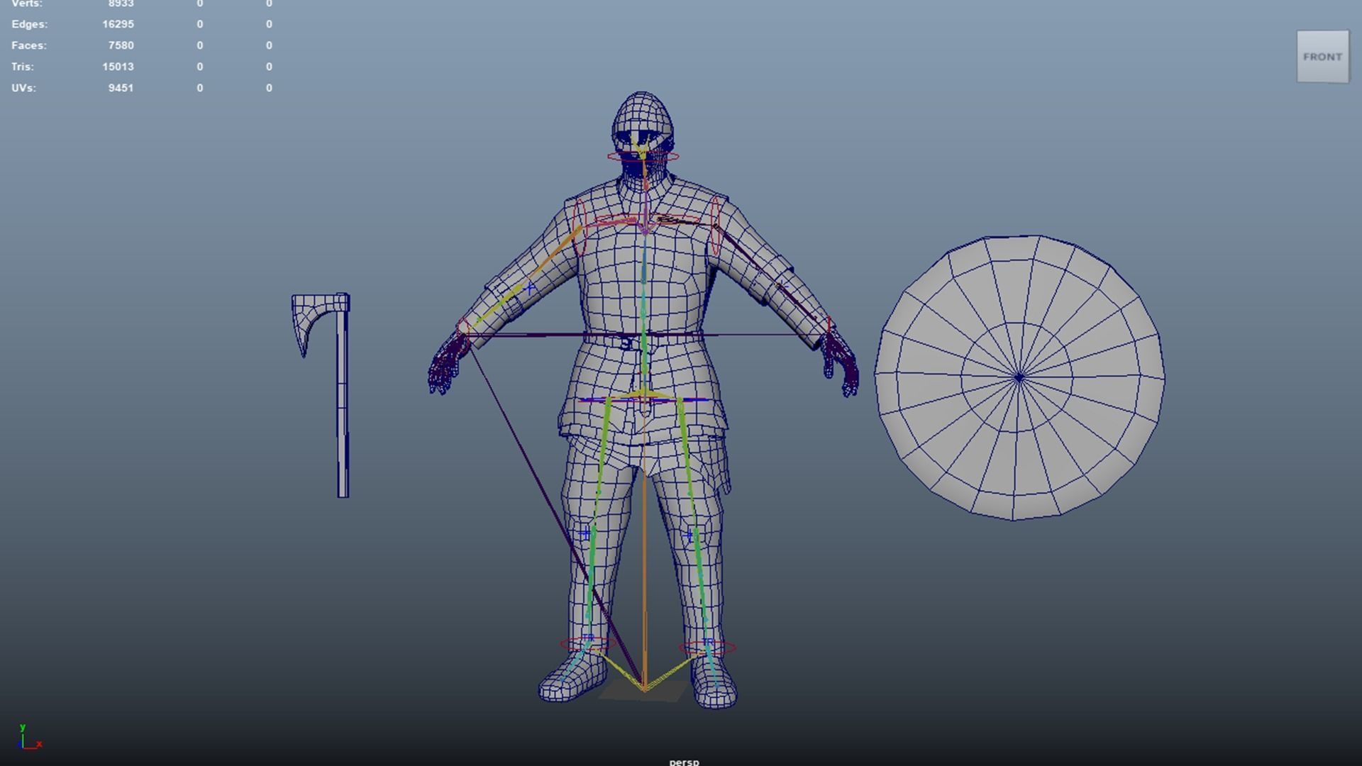 Viking 1 A pose Low-poly character redy for games Low-poly 3D model_20