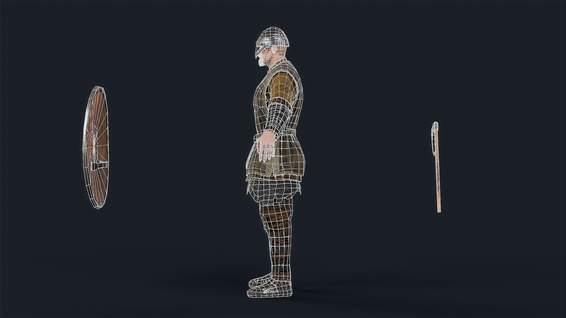 Viking 1 A pose Low-poly character redy for games Low-poly 3D model_12