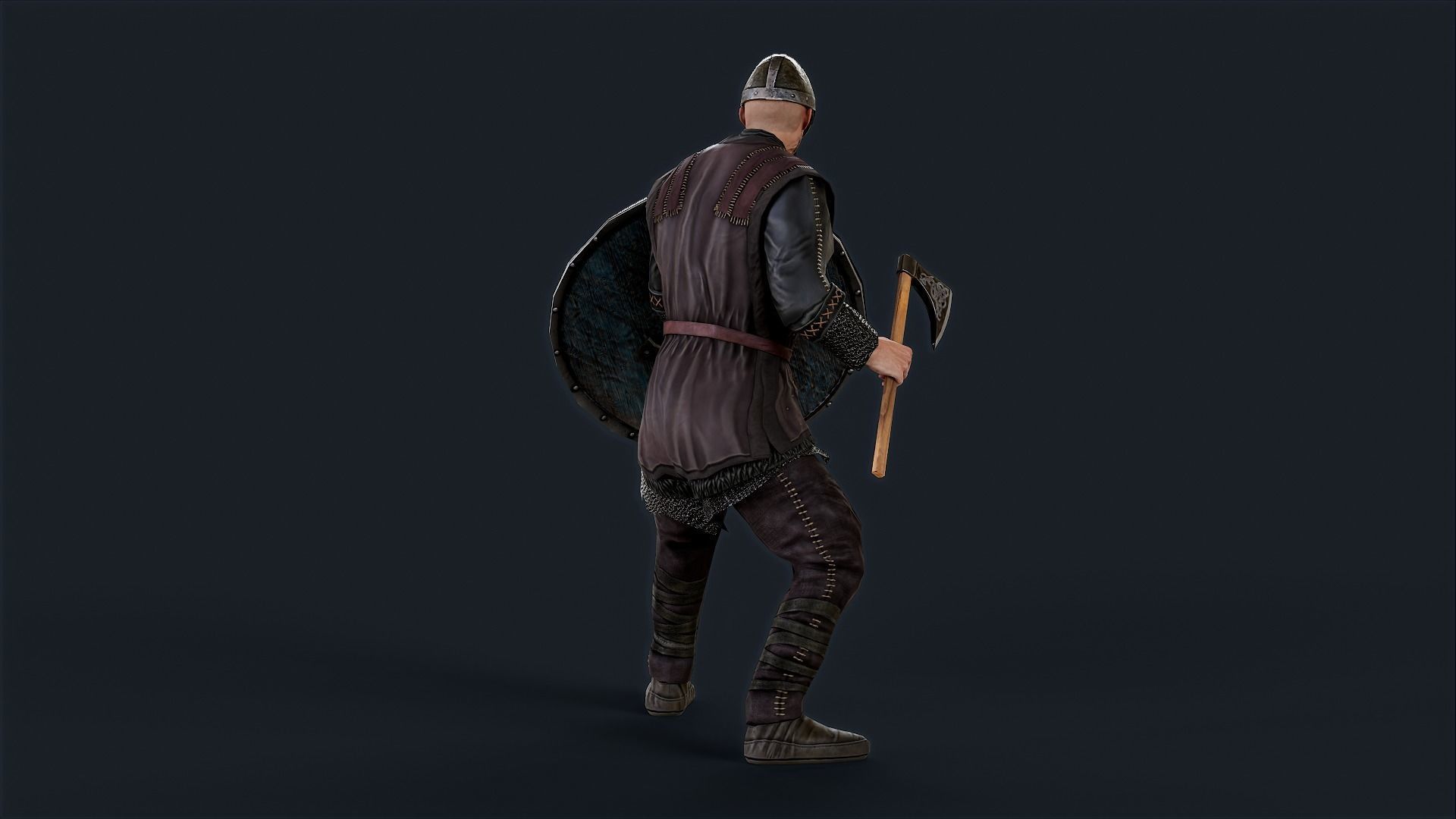 Viking 1 A pose Low-poly character redy for games Low-poly 3D model_8