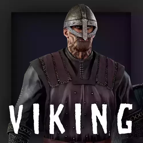 Viking 1 A pose Low-poly character redy for games Low-poly 3D model