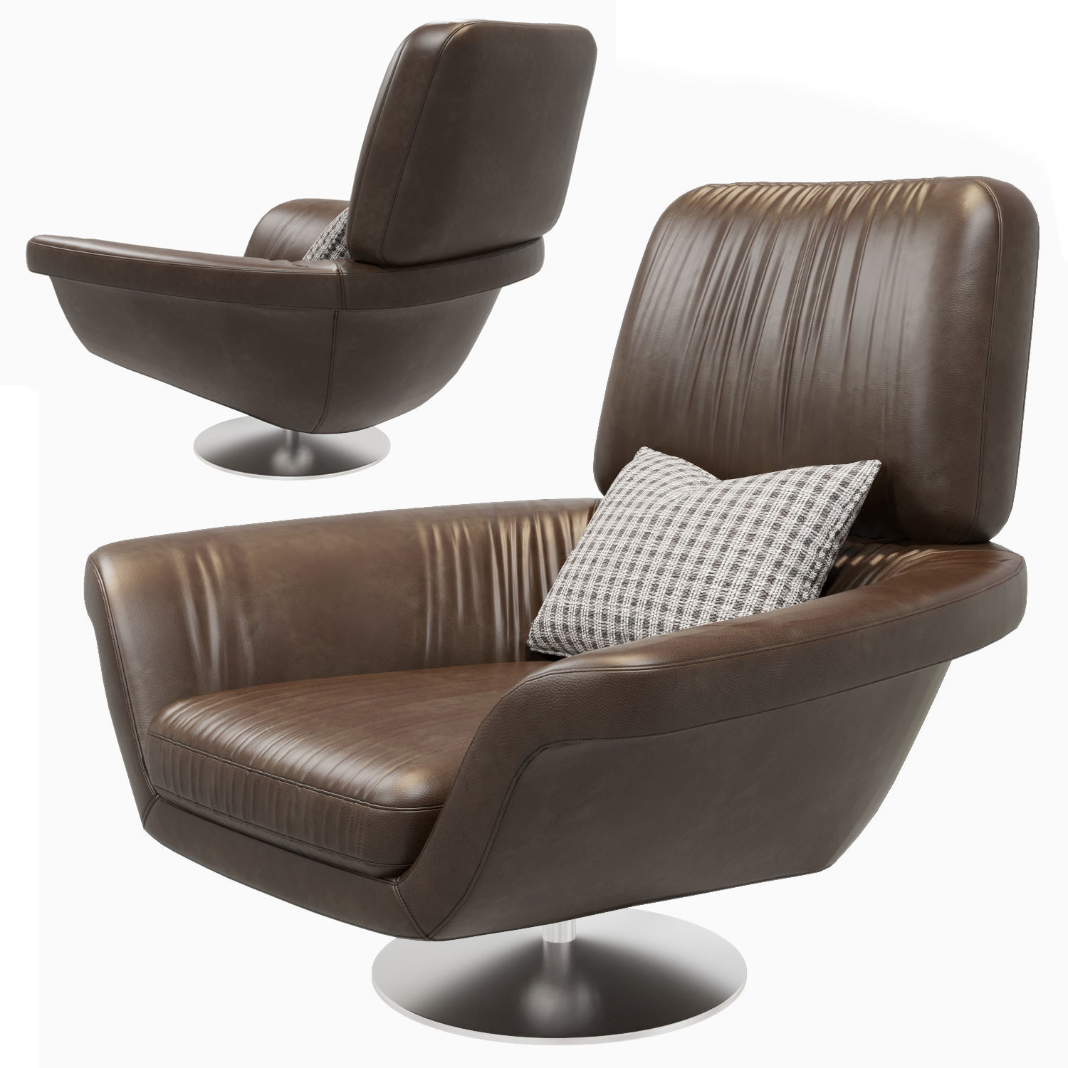 Single sofa Low-poly 3D model_1