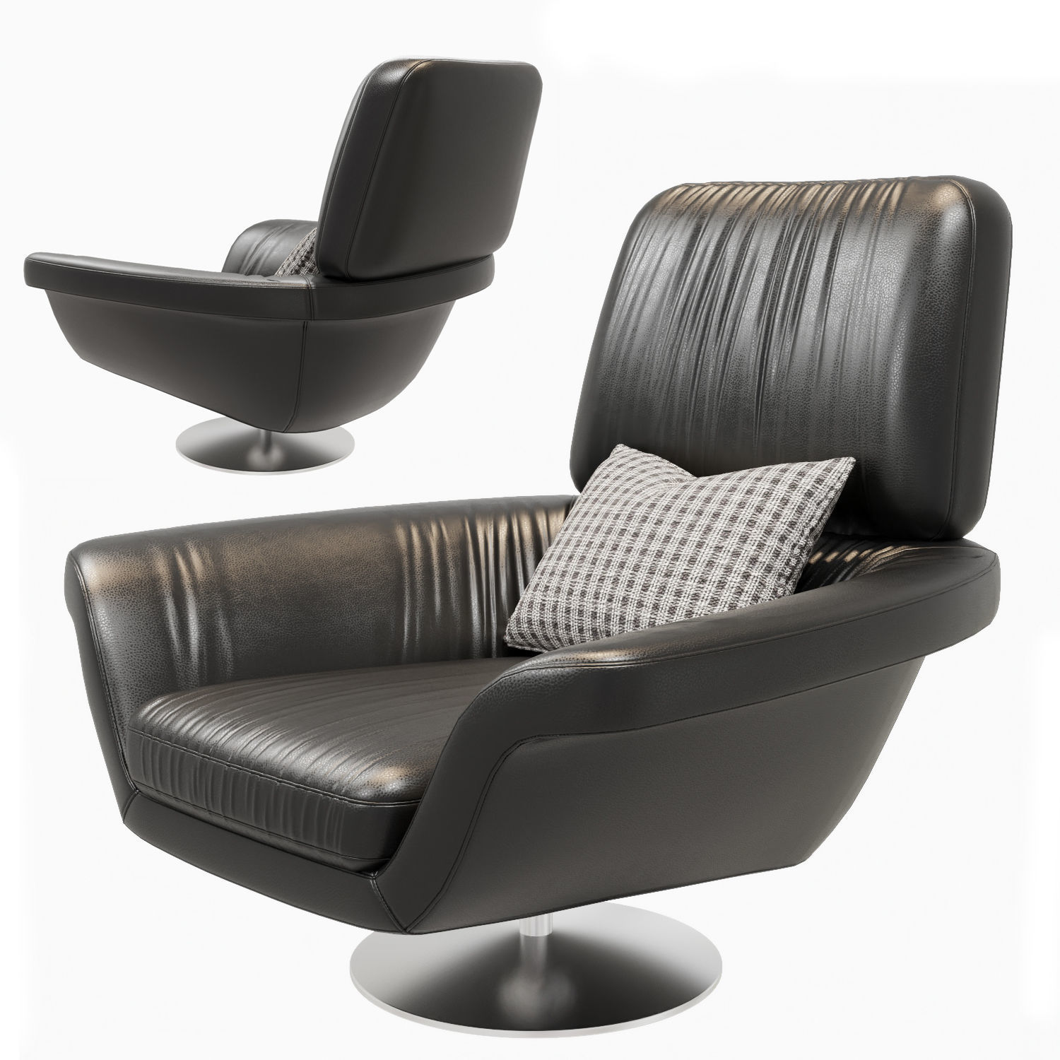 Single sofa Low-poly 3D model_2