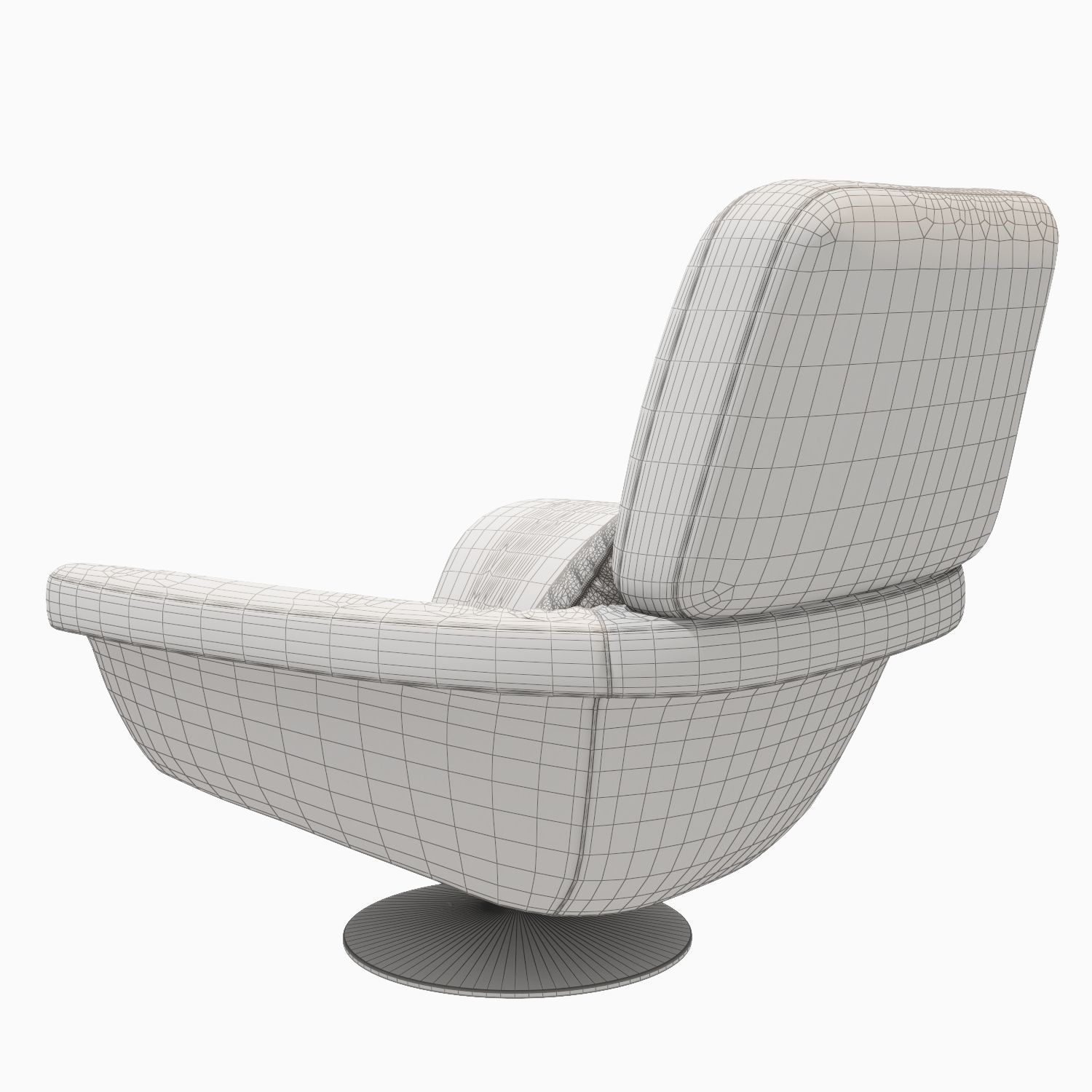 Single sofa Low-poly 3D model_4