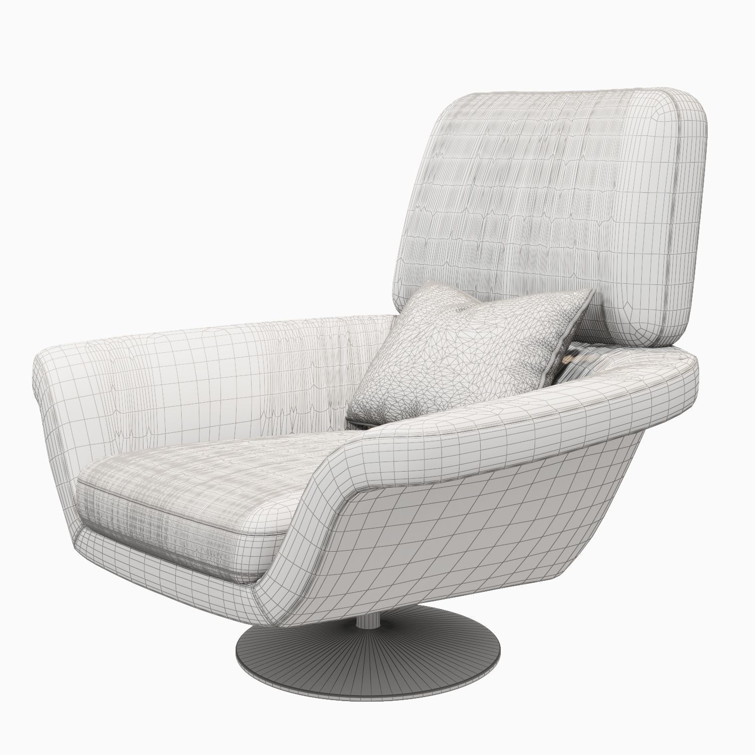 Single sofa Low-poly 3D model_3