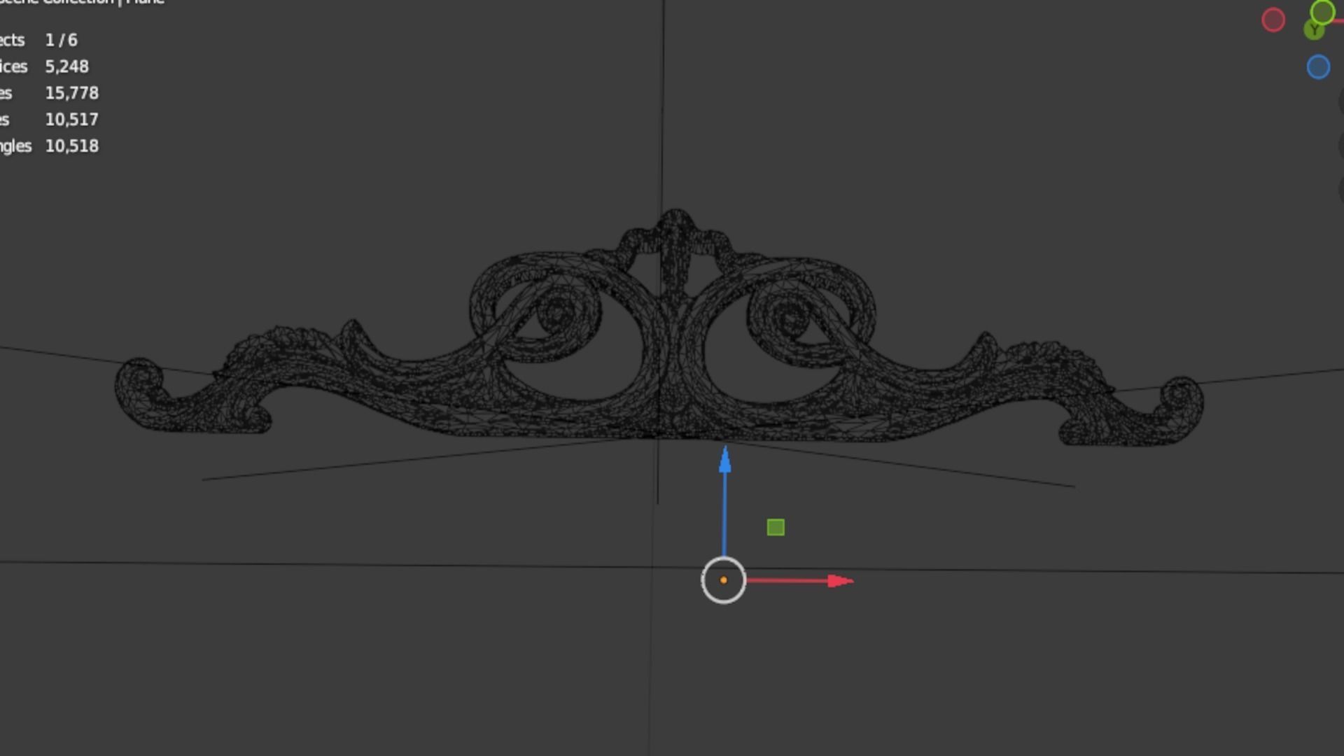 Classic carved decor ornament 360 3D model_7