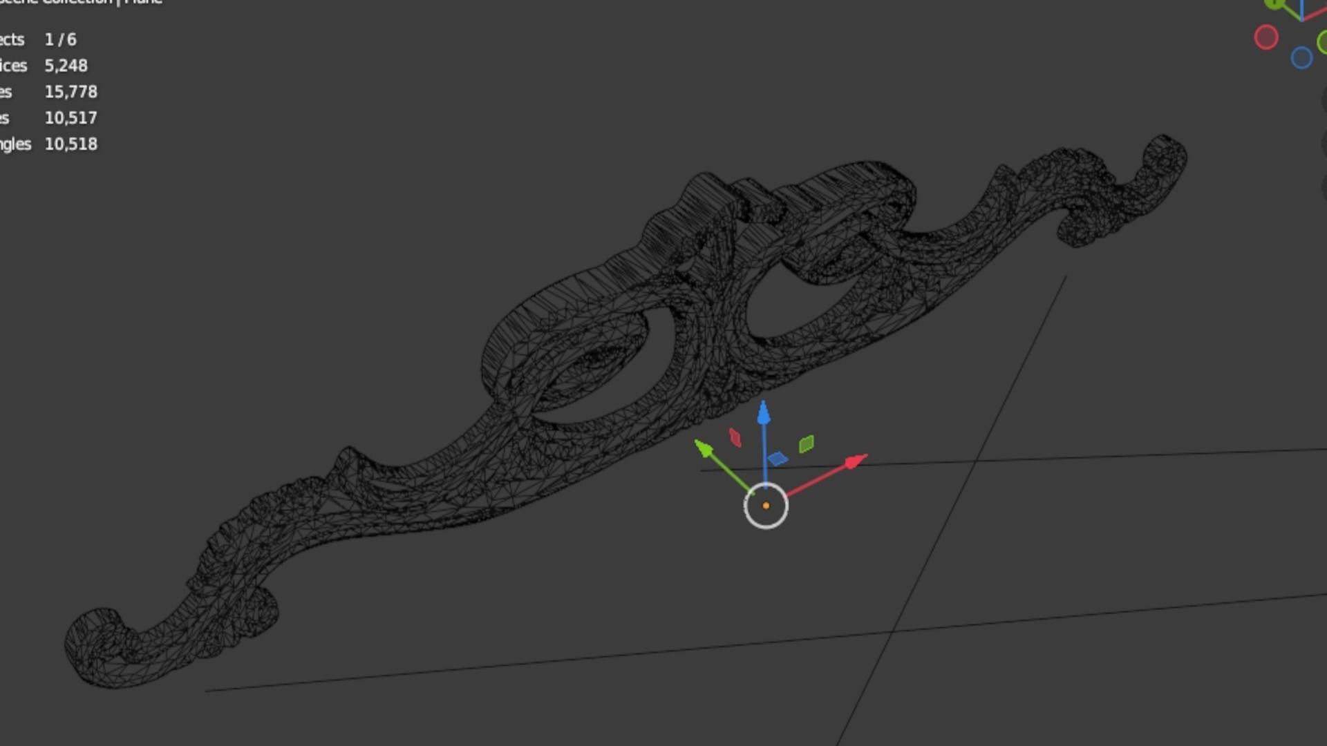 Classic carved decor ornament 360 3D model_6