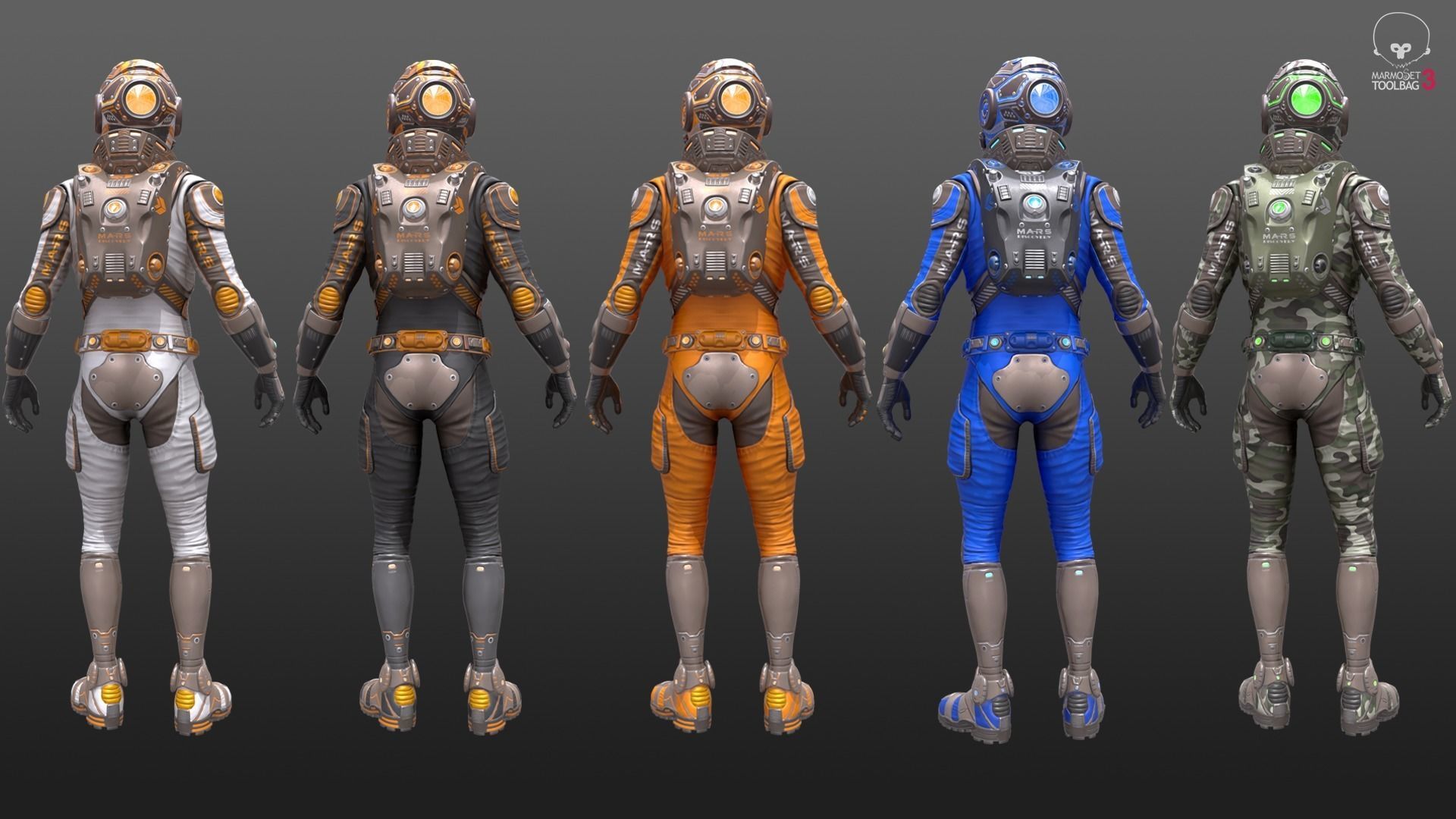Mars Suit - Male Low-poly 3D model_13