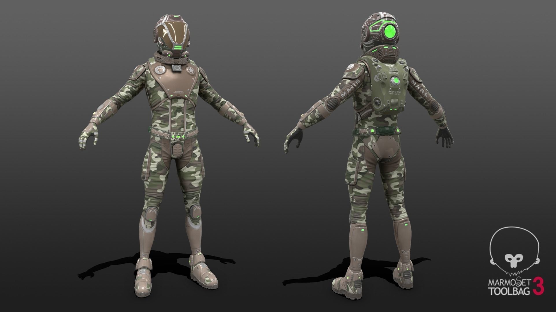Mars Suit - Male Low-poly 3D model_11