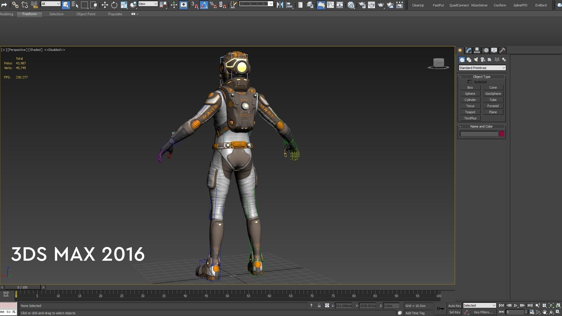 Mars Suit - Male Low-poly 3D model_17