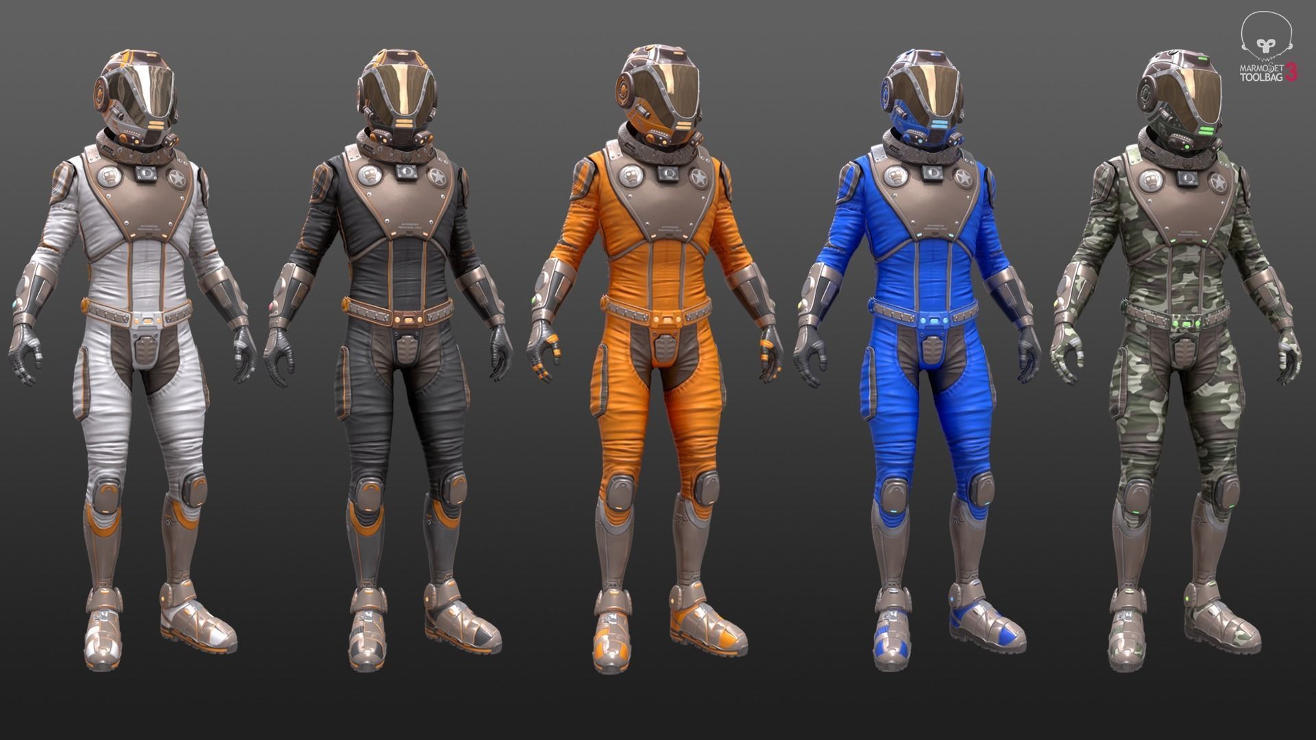 Mars Suit - Male Low-poly 3D model_12