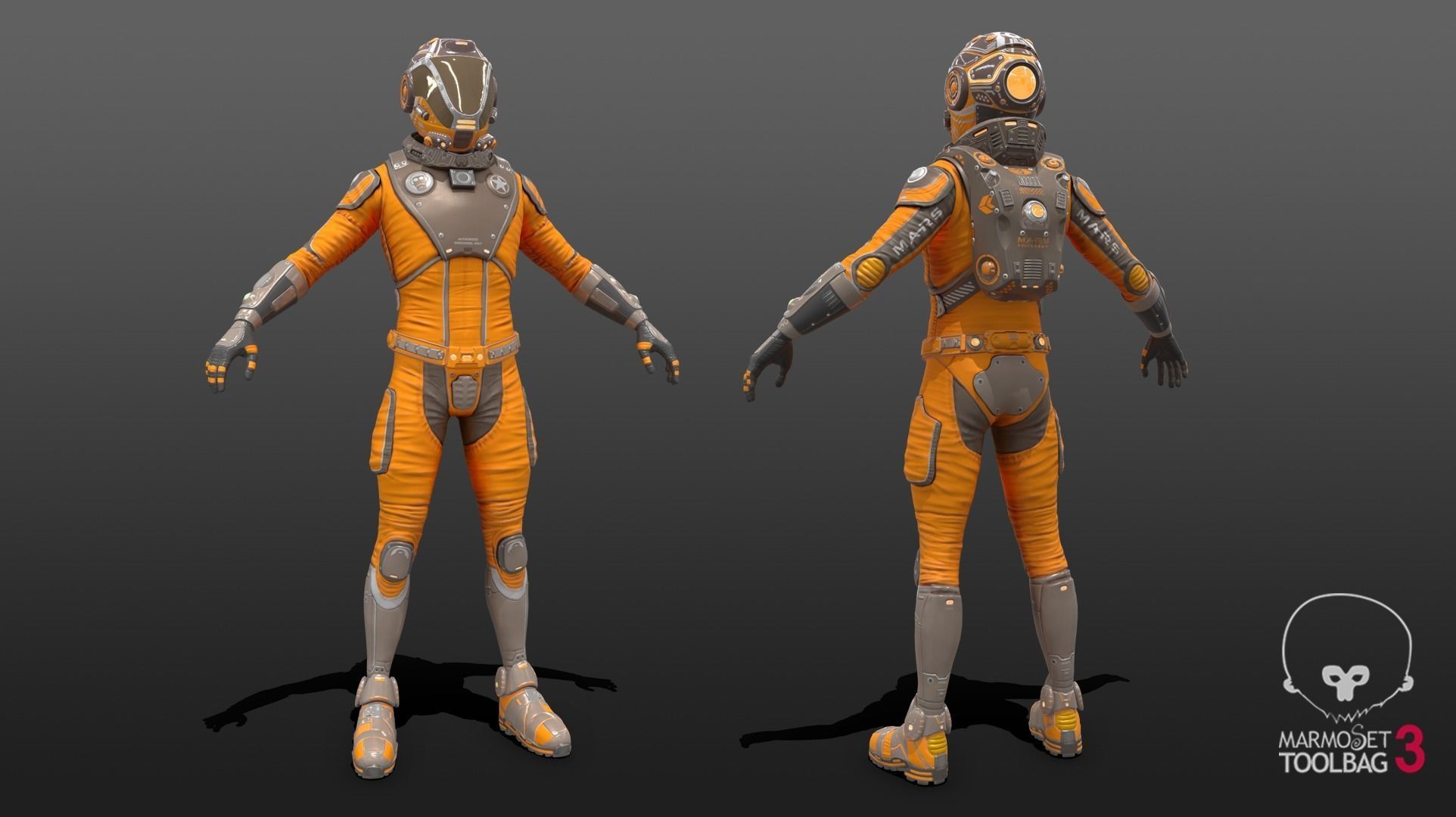 Mars Suit - Male Low-poly 3D model_8