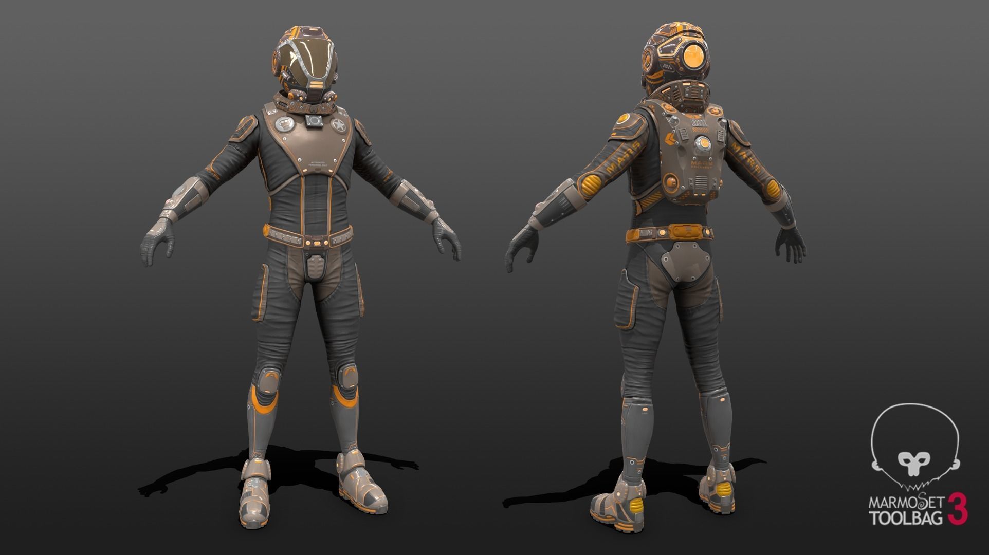 Mars Suit - Male Low-poly 3D model_9