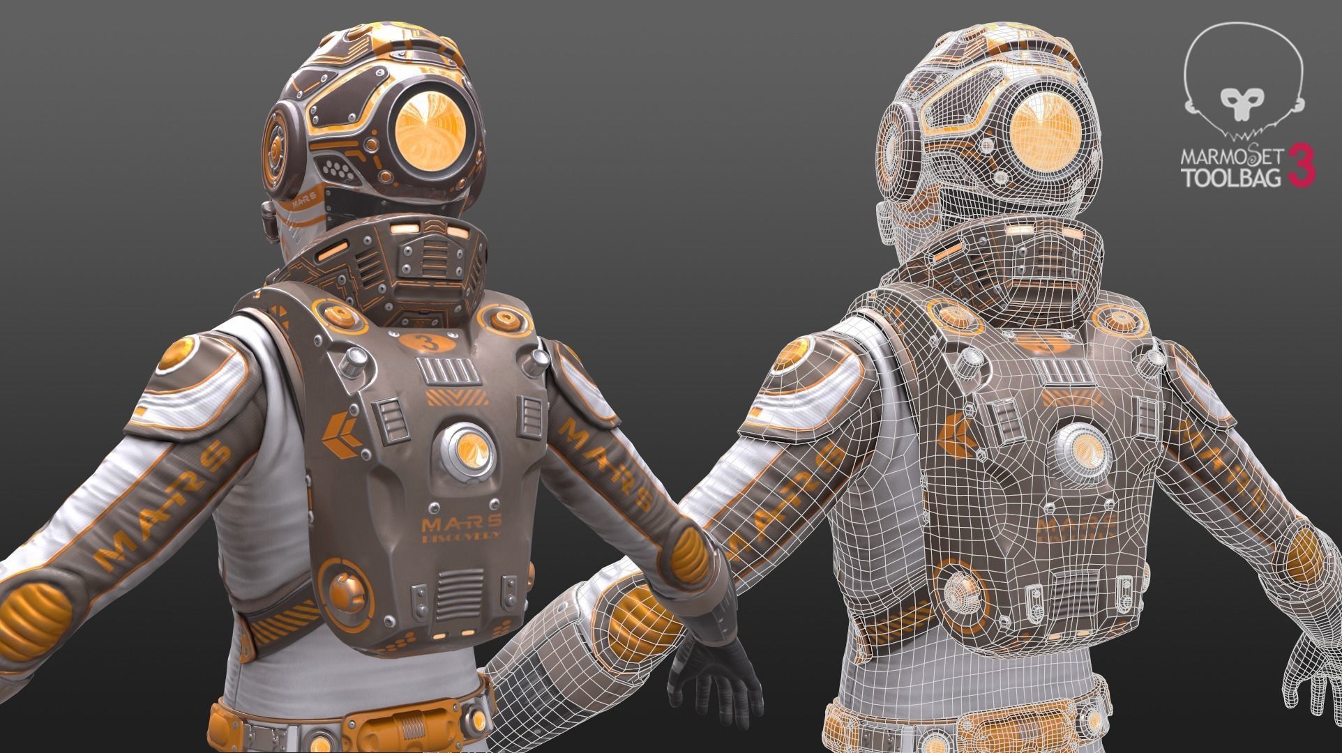Mars Suit - Male Low-poly 3D model_4