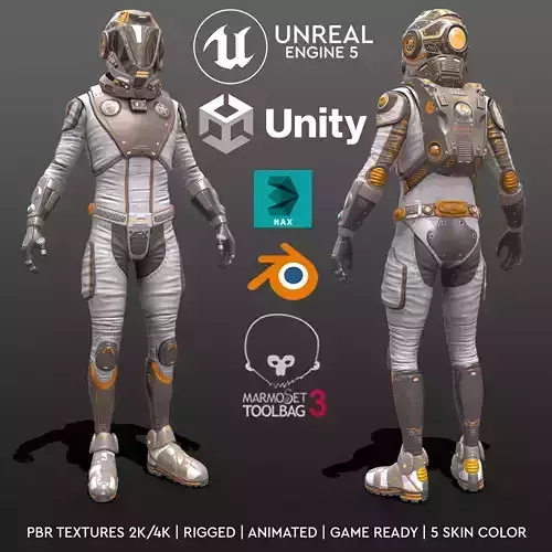 Mars Suit - Male Low-poly 3D model