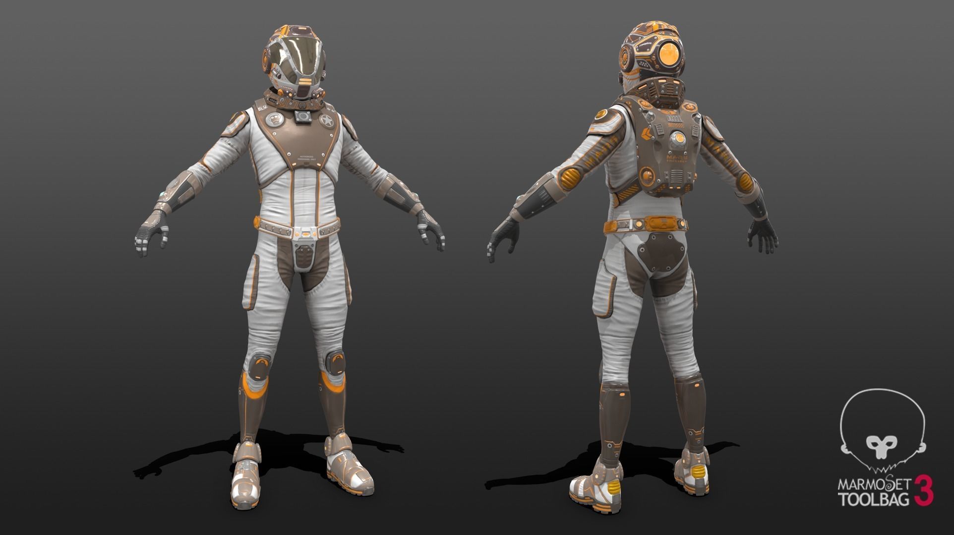 Mars Suit - Male Low-poly 3D model_7