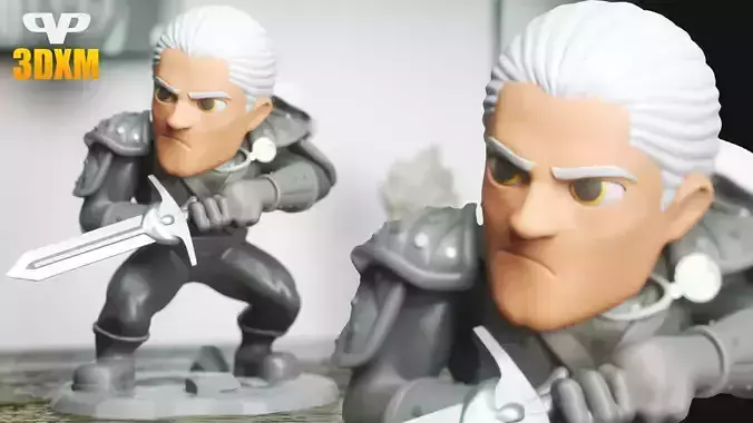 Henry Cavill Witcher Chibi STL for 3D Printing 3DXM ChibiSTL 3D print model