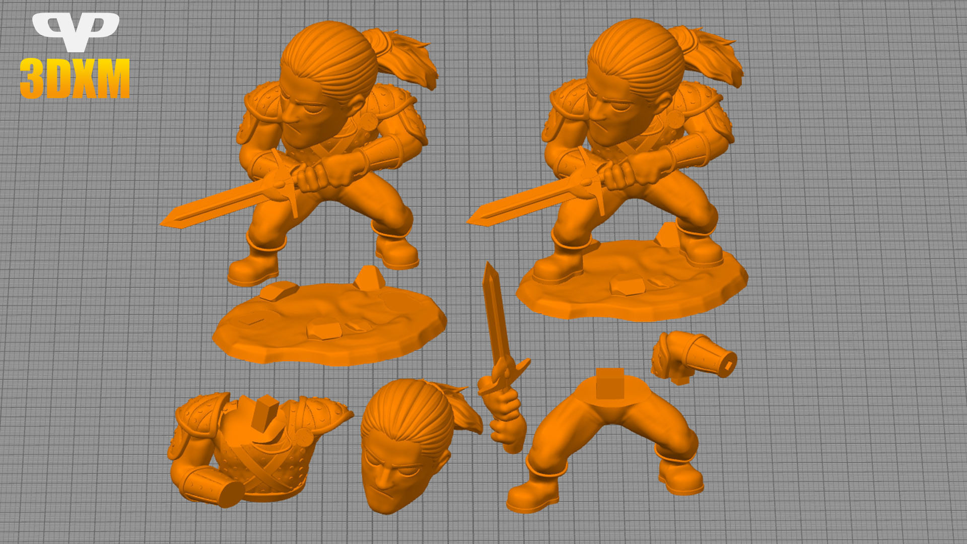 Henry Cavill Witcher Chibi STL for 3D Printing 3DXM ChibiSTL 3D print model_1