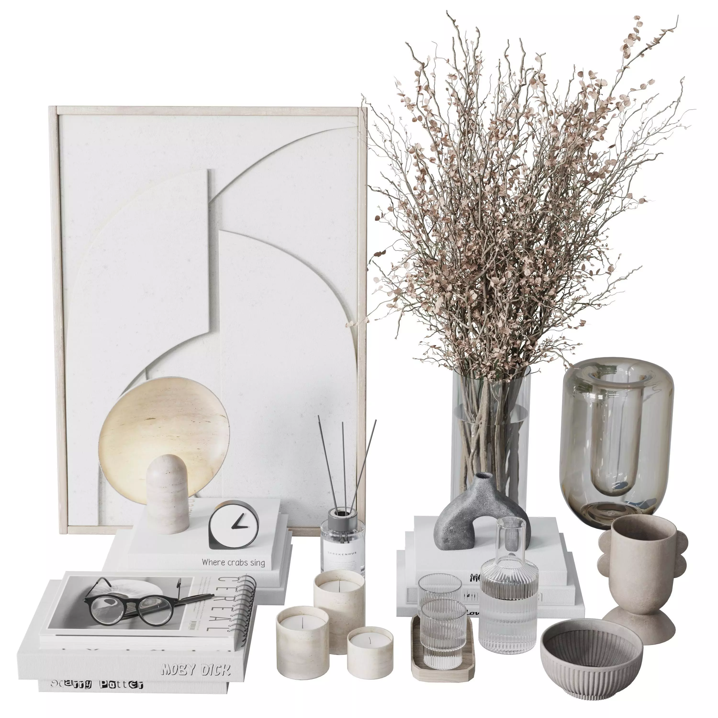 decorative set 003 Low-poly 3D model