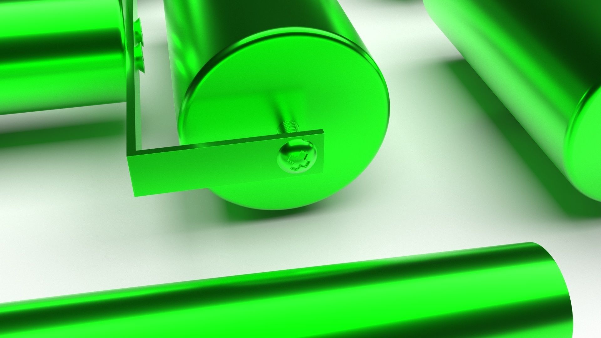 Metallic Rolling Pins Set 3D model_7