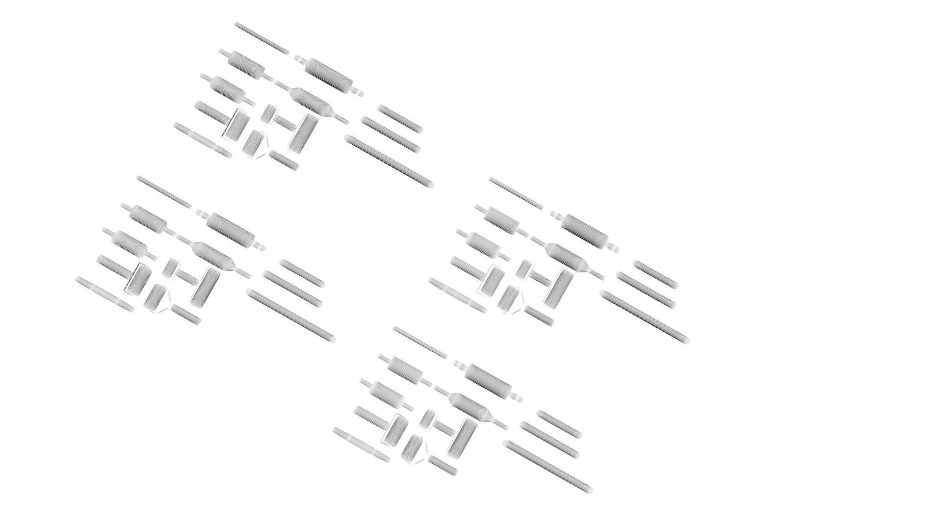 Metallic Rolling Pins Set 3D model_19