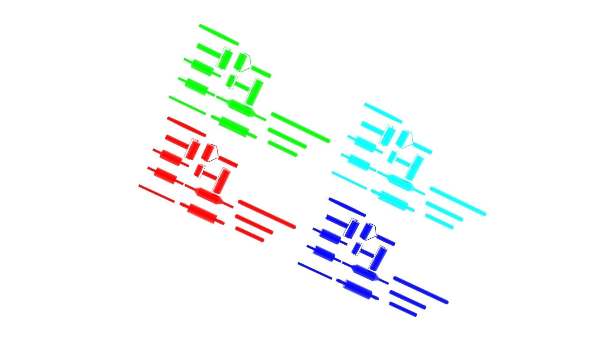 Metallic Rolling Pins Set 3D model_15