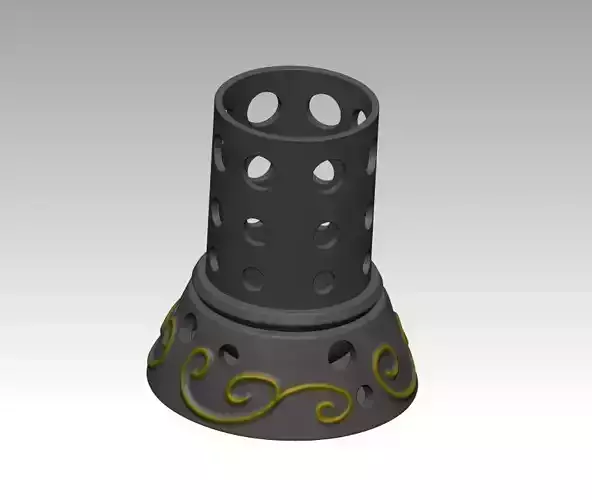 Kitchen Utensil Holder with Drainage Holes and Detachable Base 3D print model