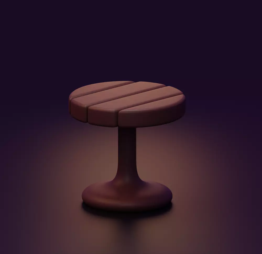 Wood-Table  3D model_0