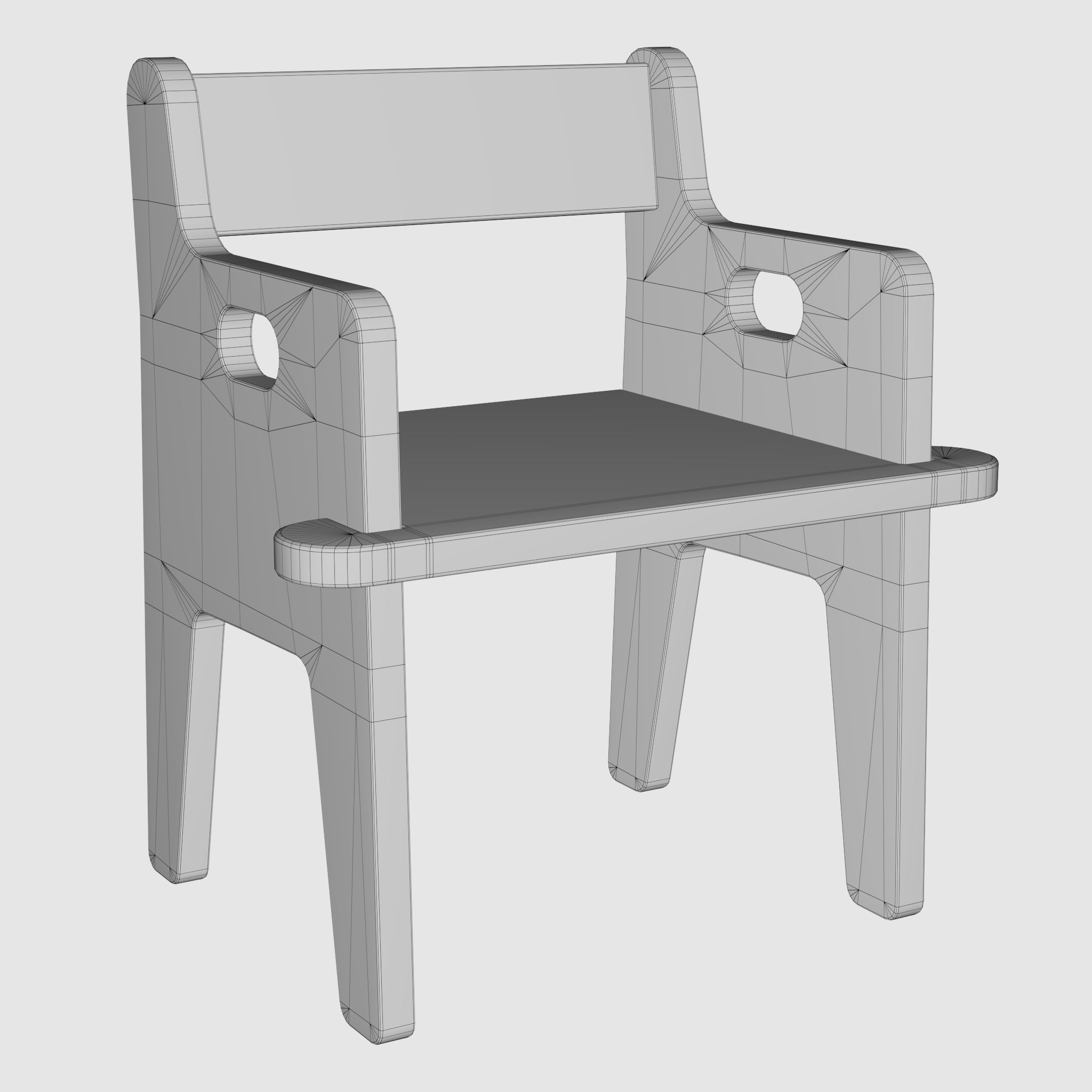 Chair 1 Low-poly 3D model_7