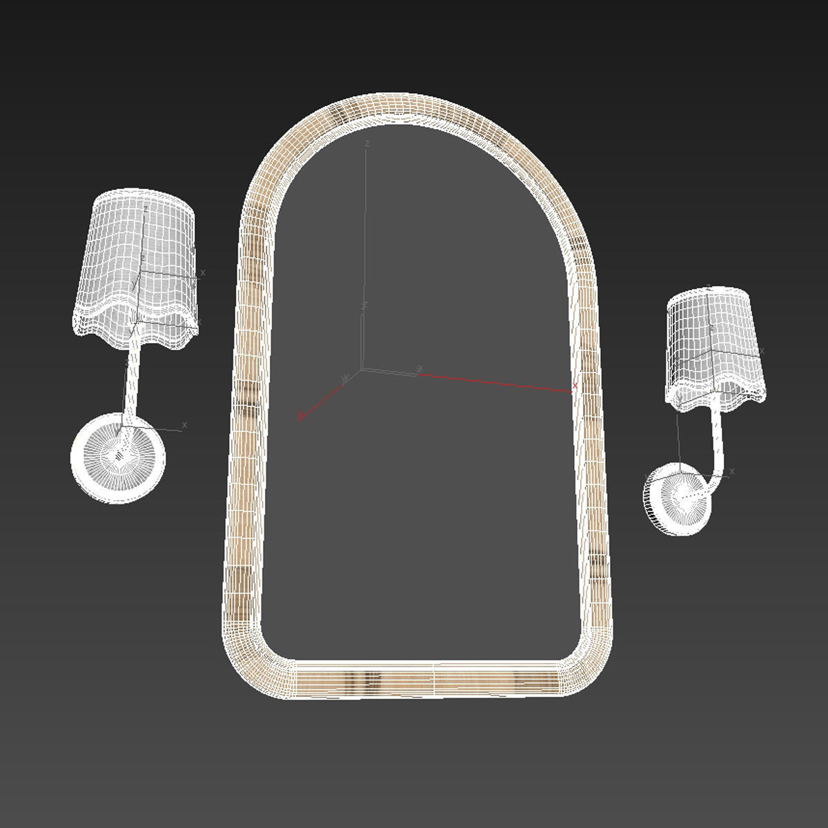 Regina Andrew Ariel Sconce cooper classics brienne wall mirror 3D model_4