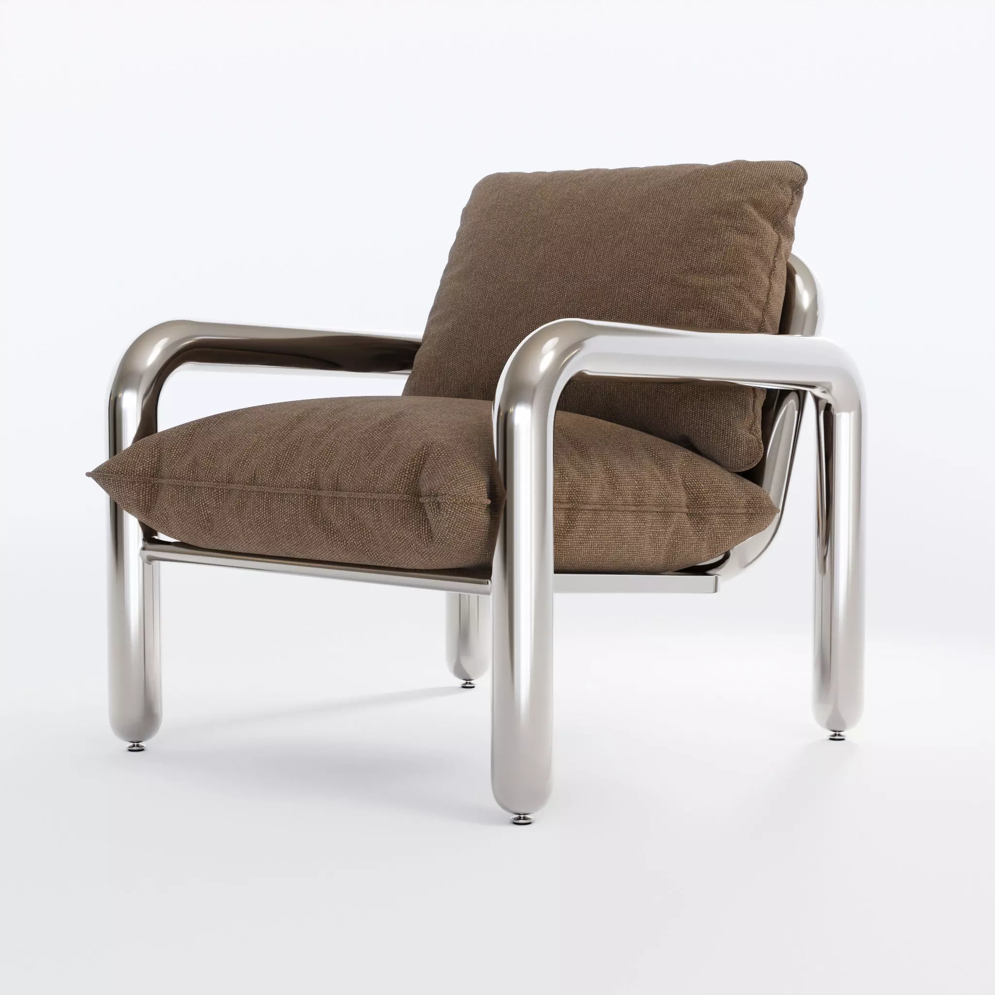 HK Living Chrome Lounge Armchair 3D model