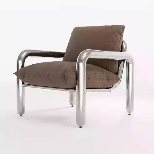 HK Living Chrome Lounge Armchair