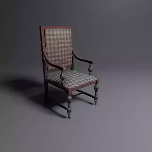 Game-ready old chair mid-poly