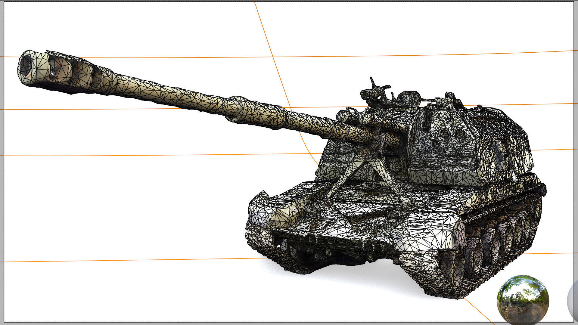 Destroyed 2S19 Msta 152 mm self-propelled howitzer M1990 3D model_5