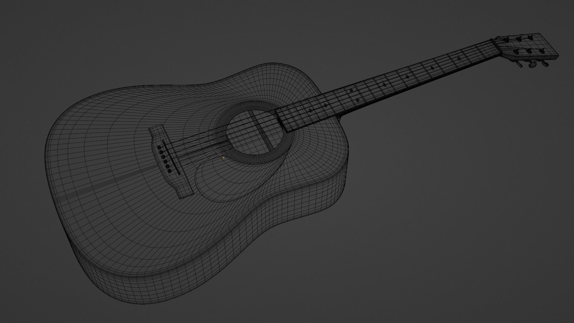 acoustic guitar 3D model_6