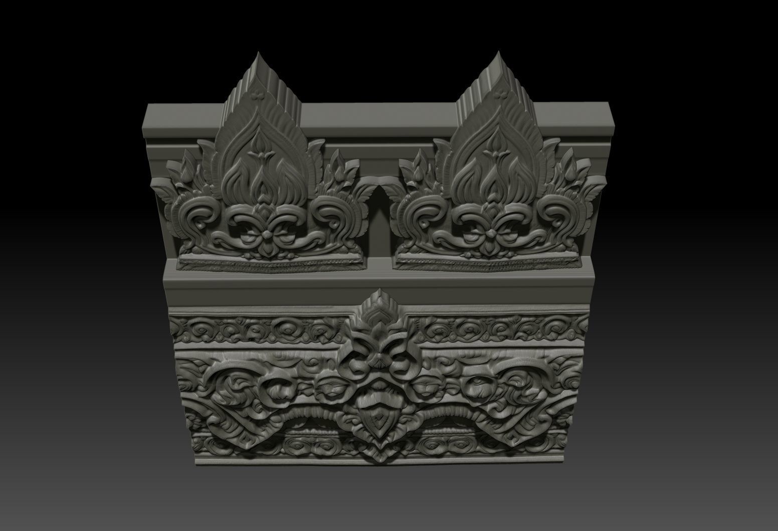 Asia Temple Wall 06 - 231010 3D print model_4