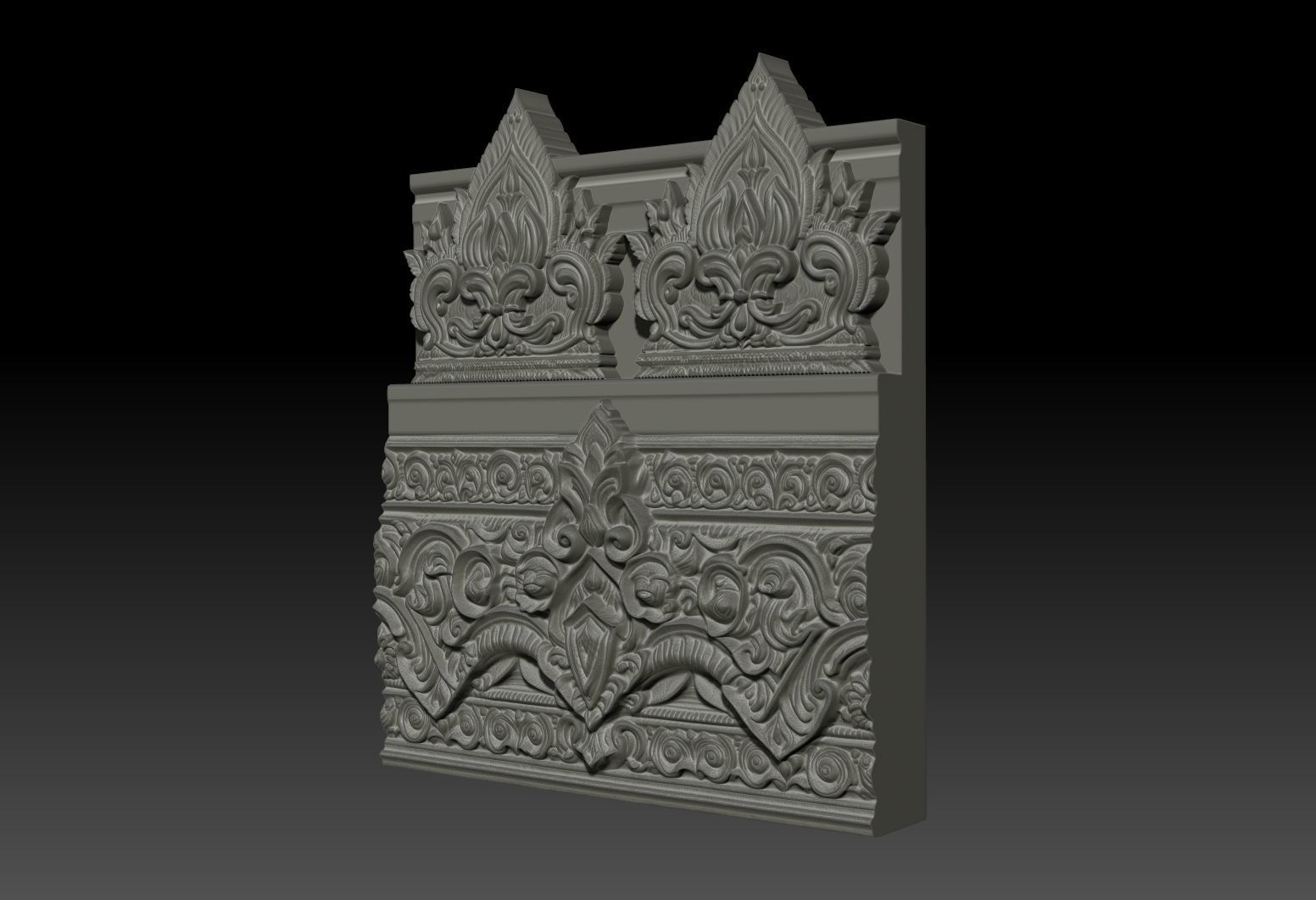 Asia Temple Wall 06 - 231010 3D print model_2